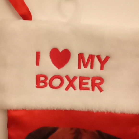 Dog (Boxer) Christmas Stocking - Picture 3 of 6